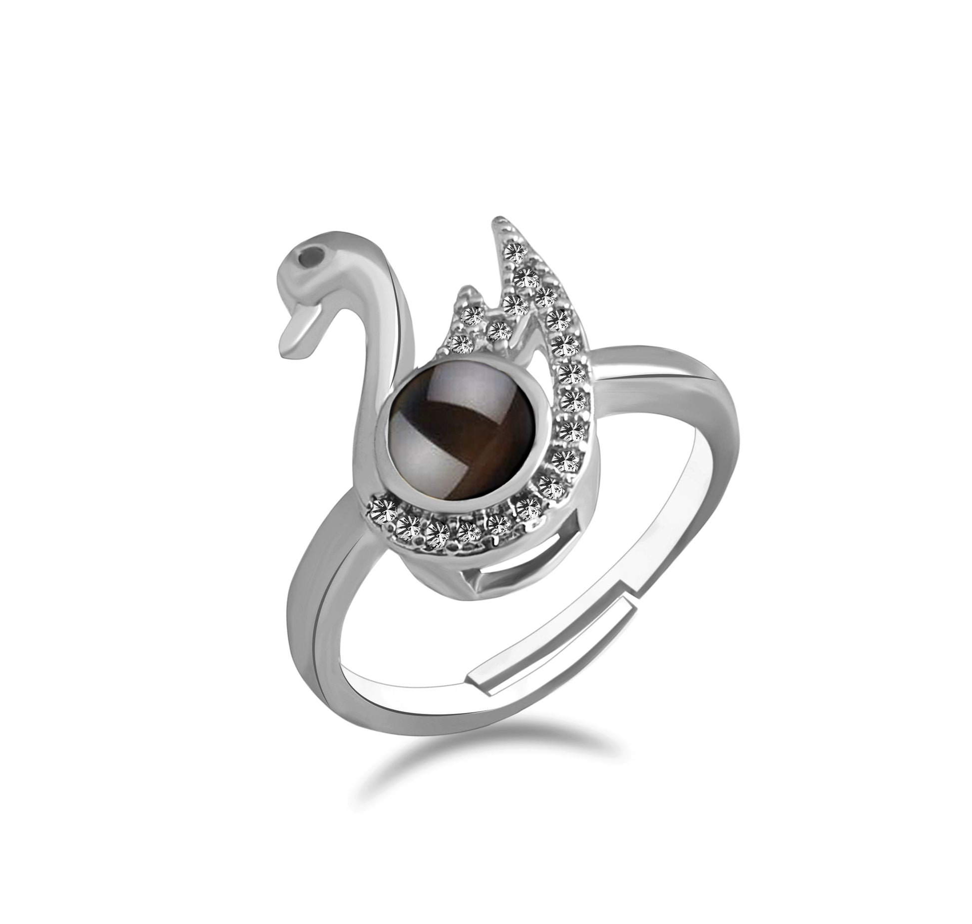 The99Jewel Silver Plated " 100 language I LOVE YOU" Stylish Adjustable Ring