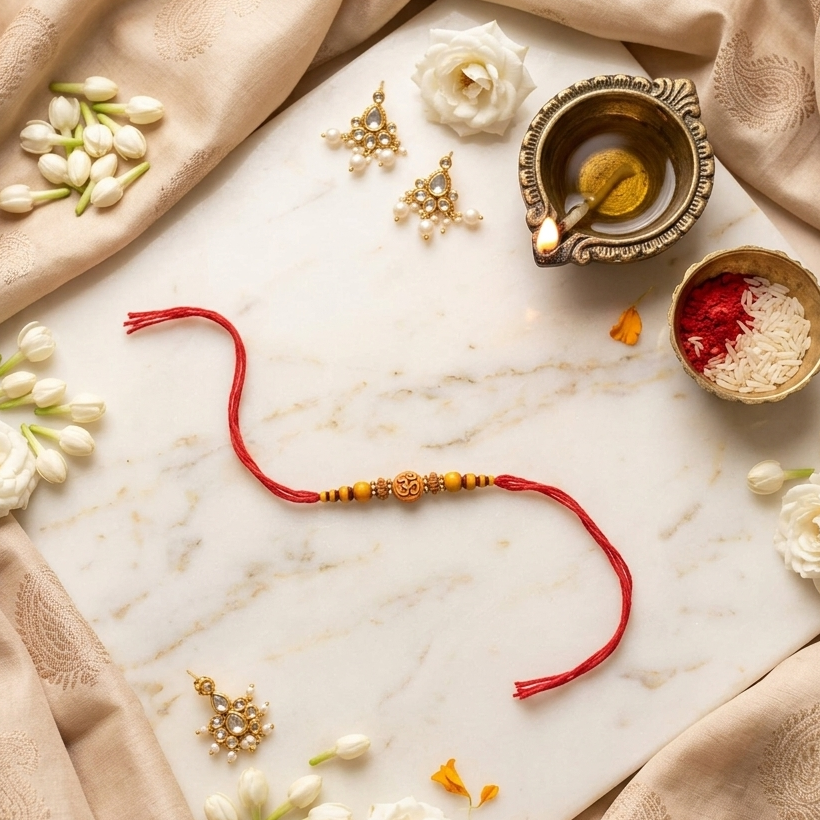 The99Jewel Handcrafted Rakhi for Brother | Premium Festive Rakhi Thread