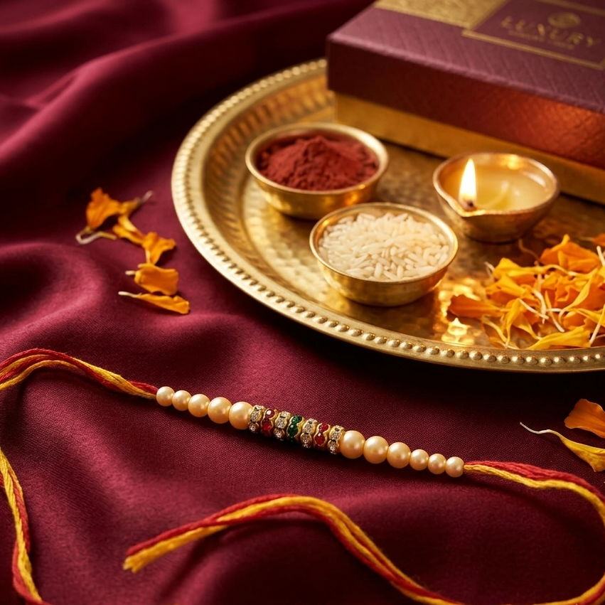 The99Jewel Handcrafted Rakhi for Brother | Premium Festive Rakhi Thread
