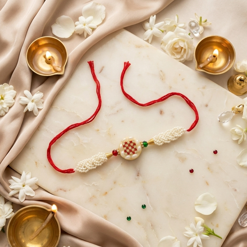 The99Jewel Handcrafted Rakhi for Brother | Premium Festive Rakhi Thread