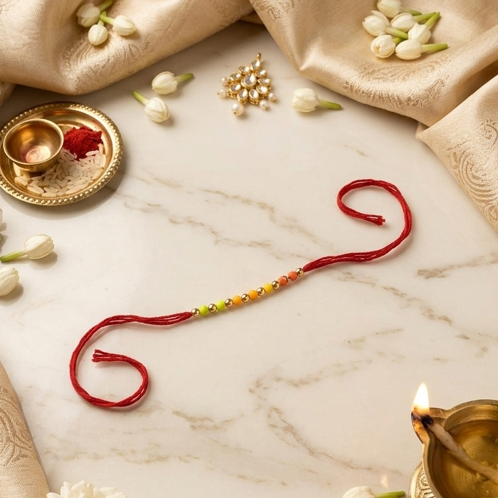 The99Jewel Raksha Bandhan Rakhi | Handmade Designer Rakhi with Colourful Beads
