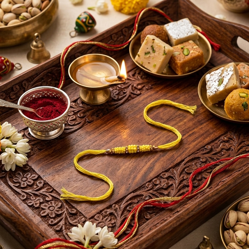 The99Jewel Handcrafted Rakhi for Brother | Premium Festive Rakhi Thread