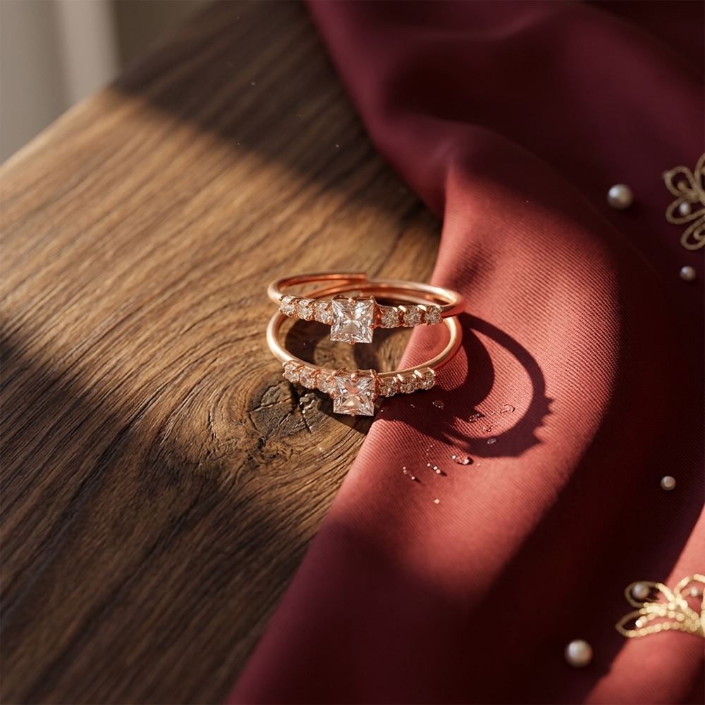 The99Jewel Gold Plated American Diamond Adjustable Ring