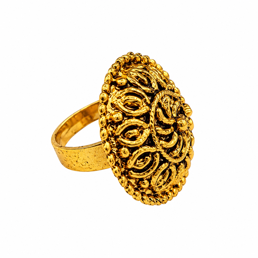 The99Jewel Elegant Gold Tone Traditional Adjustable Ring For Women And Girls