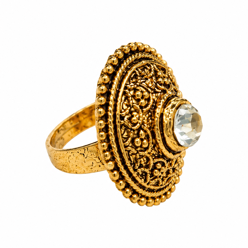 The99Jewel Elegant Gold Tone Traditional Adjustable Ring For Women And Girls