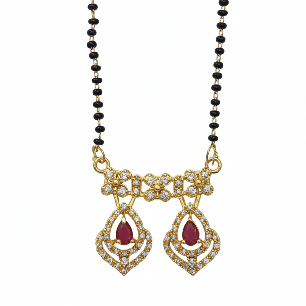 The99Jewel Lightweight  Brass AD Mangalsutra with Stone Work