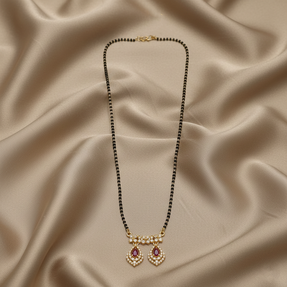 The99Jewel Lightweight  Brass AD Mangalsutra with Stone Work