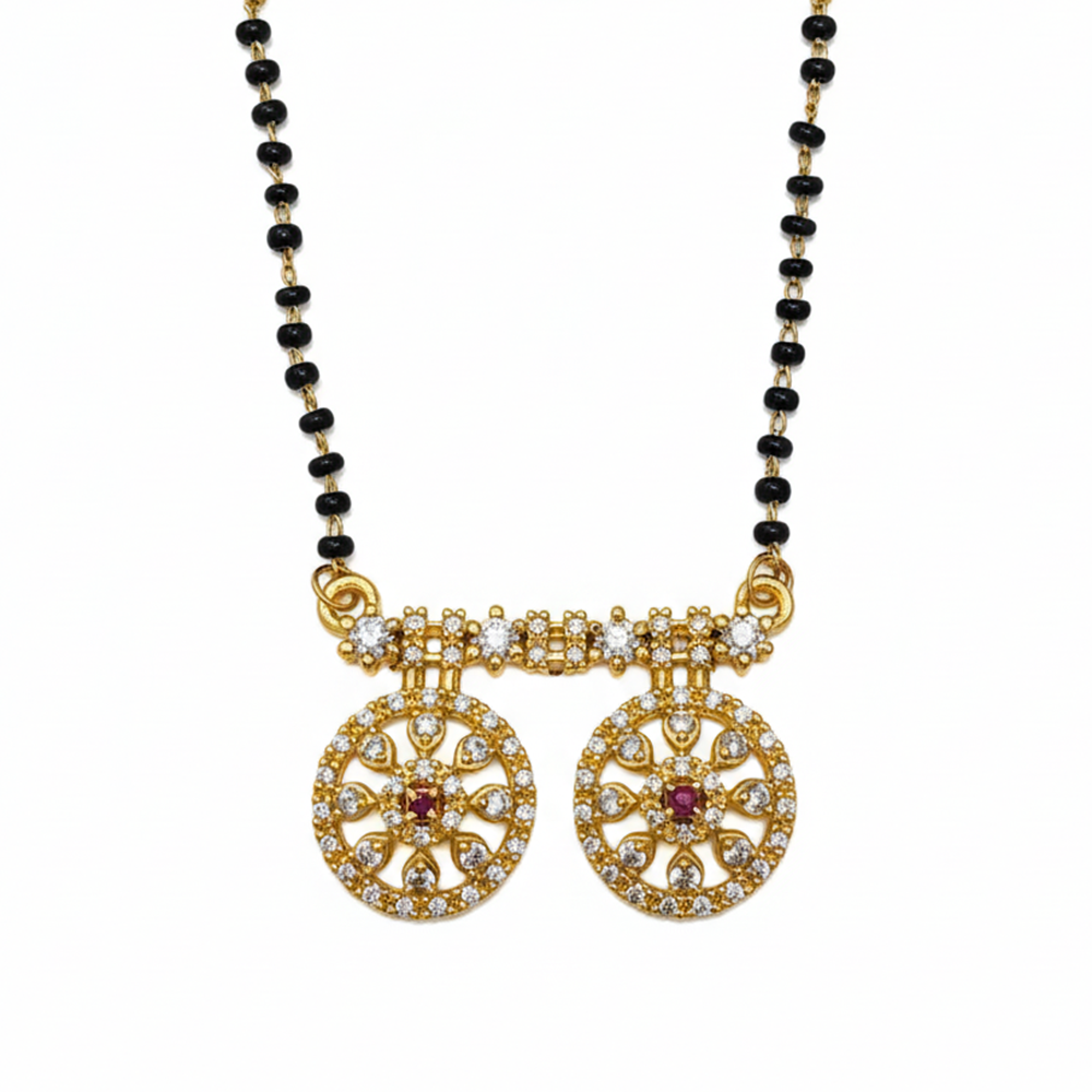 The99Jewel Lightweight Daily Wear Brass AD Mangalsutra with Stone Work