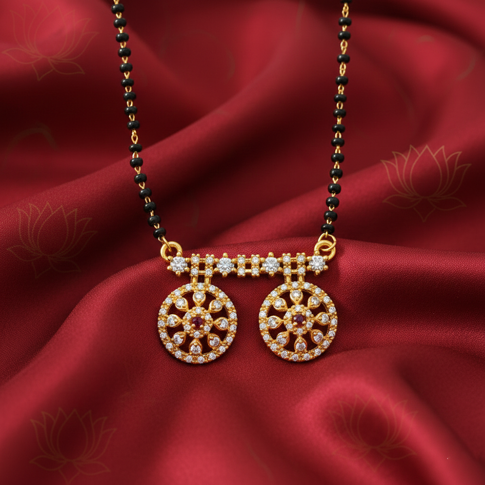 The99Jewel Lightweight  Brass AD Mangalsutra with Stone Work