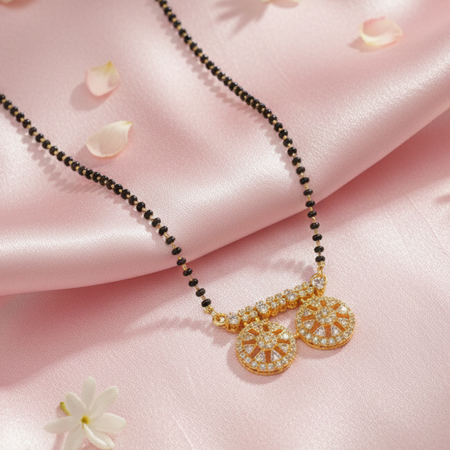 The99Jewel Lightweight  Brass AD Mangalsutra with Stone Work