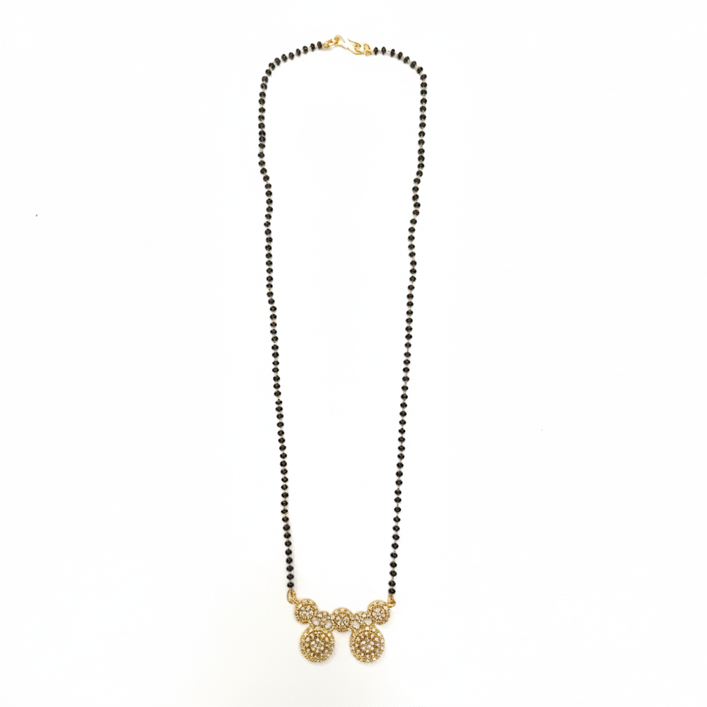 The99Jewel GraceBloom Floral Stone Brass AD Mangalsutra for Glam