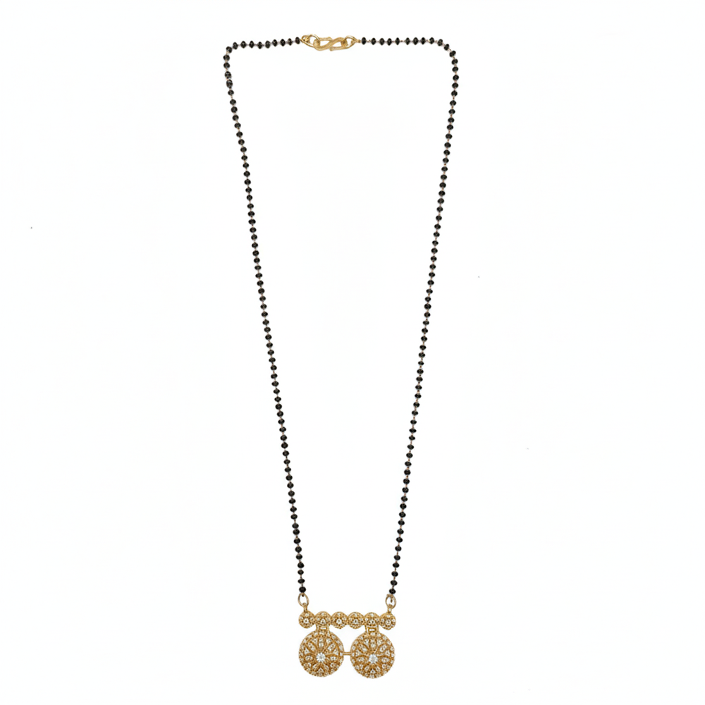 The99Jewel GraceBloom Floral Stone Brass AD Mangalsutra for Glam