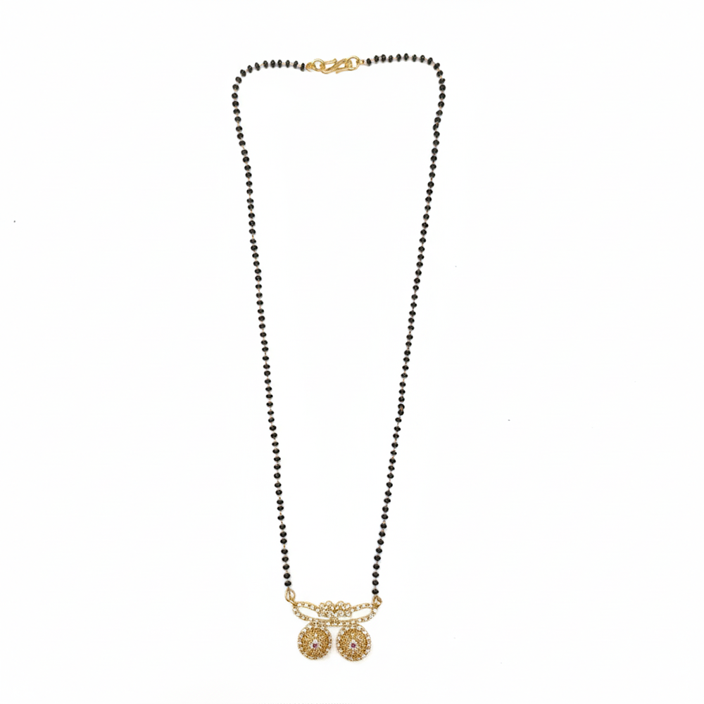 The99Jewel Delicate Bloom Gold Finish Brass AD Mangalsutra for Daily Grace