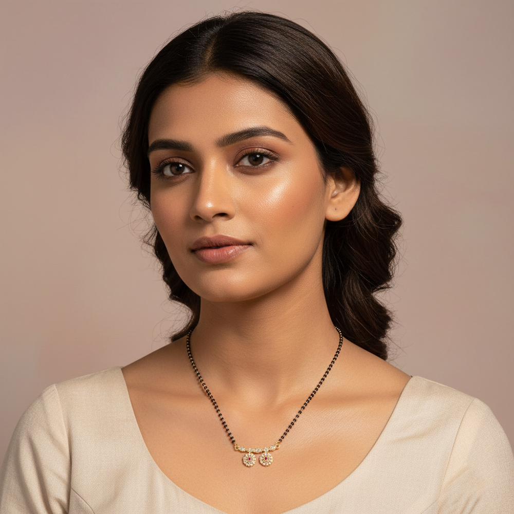 The99Jewel Everyday Wear Brass AD Stone Mangalsutra Elegant & Lightweight