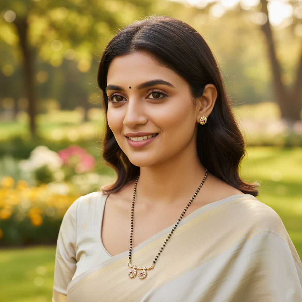 The99Jewel Everyday Wear Brass AD Stone Mangalsutra Elegant & Lightweight