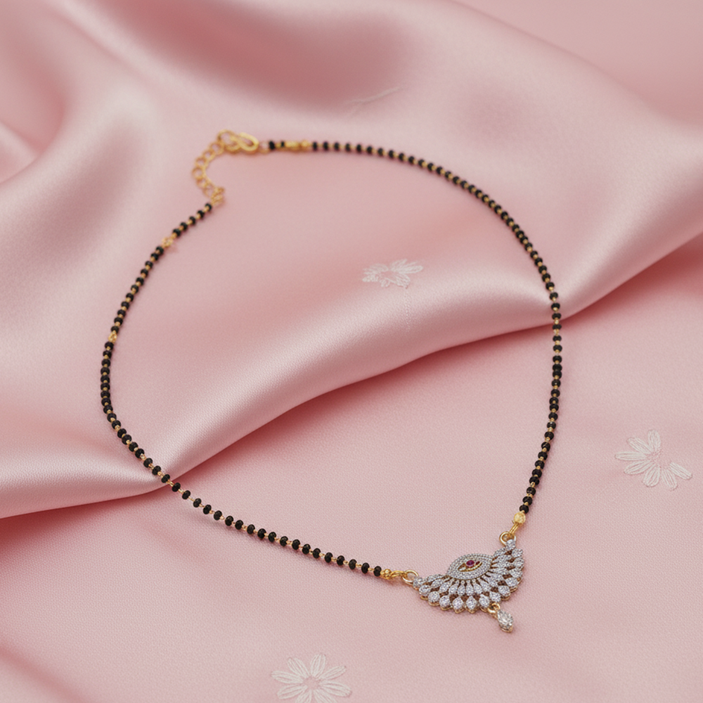 The99Jewel Classic Black Beads Mangalsutra