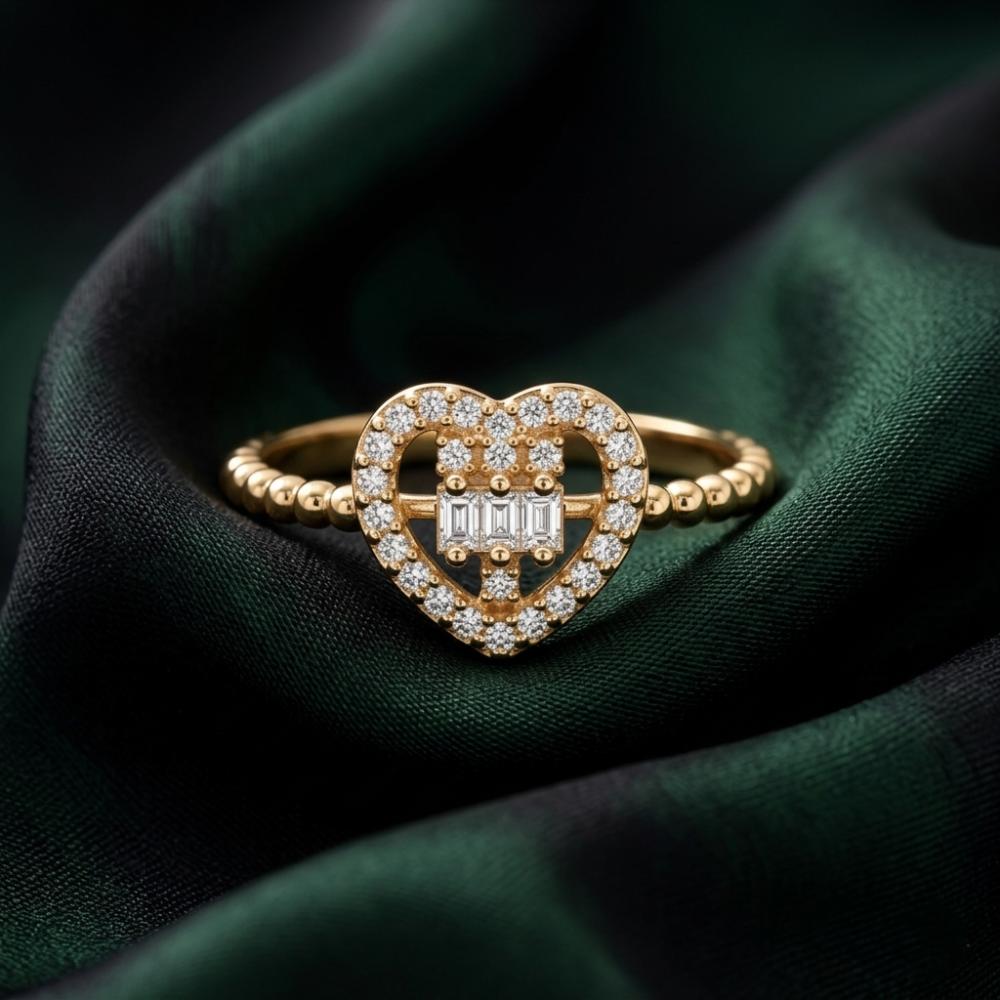 The99Jewel Gold Plated American Diamond and Brass Adjustable Ring