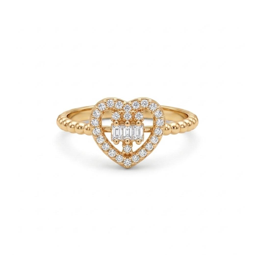 The99Jewel Gold Plated American Diamond and Brass Adjustable Ring