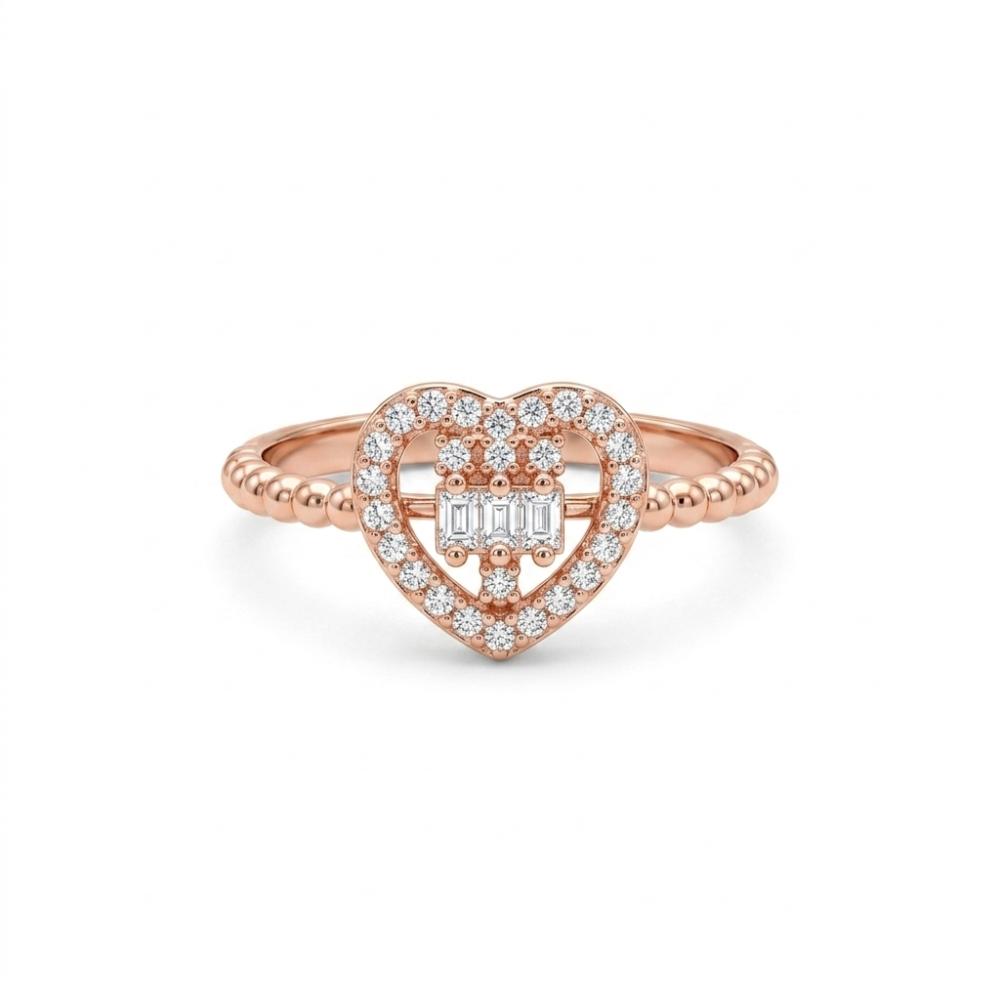 The99Jewel Rose Gold Plated American Diamond and Brass Adjustable Ring