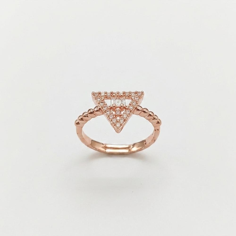 The99Jewel Rose Gold Plated American Diamond and Brass Adjustable Ring