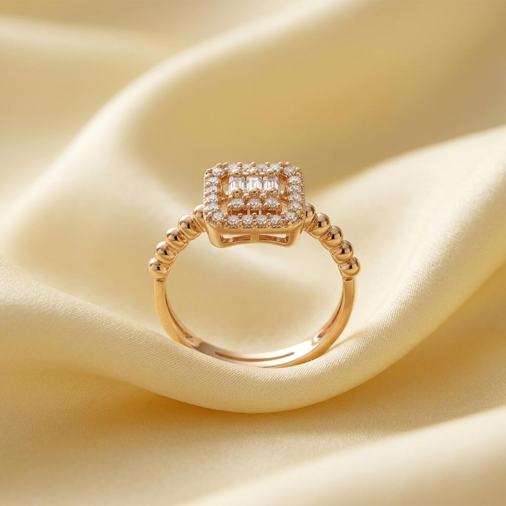 The99Jewel Gold Plated American Diamond and Brass Adjustable Ring