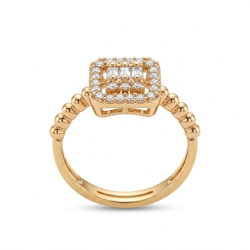 The99Jewel Gold Plated American Diamond and Brass Adjustable Ring