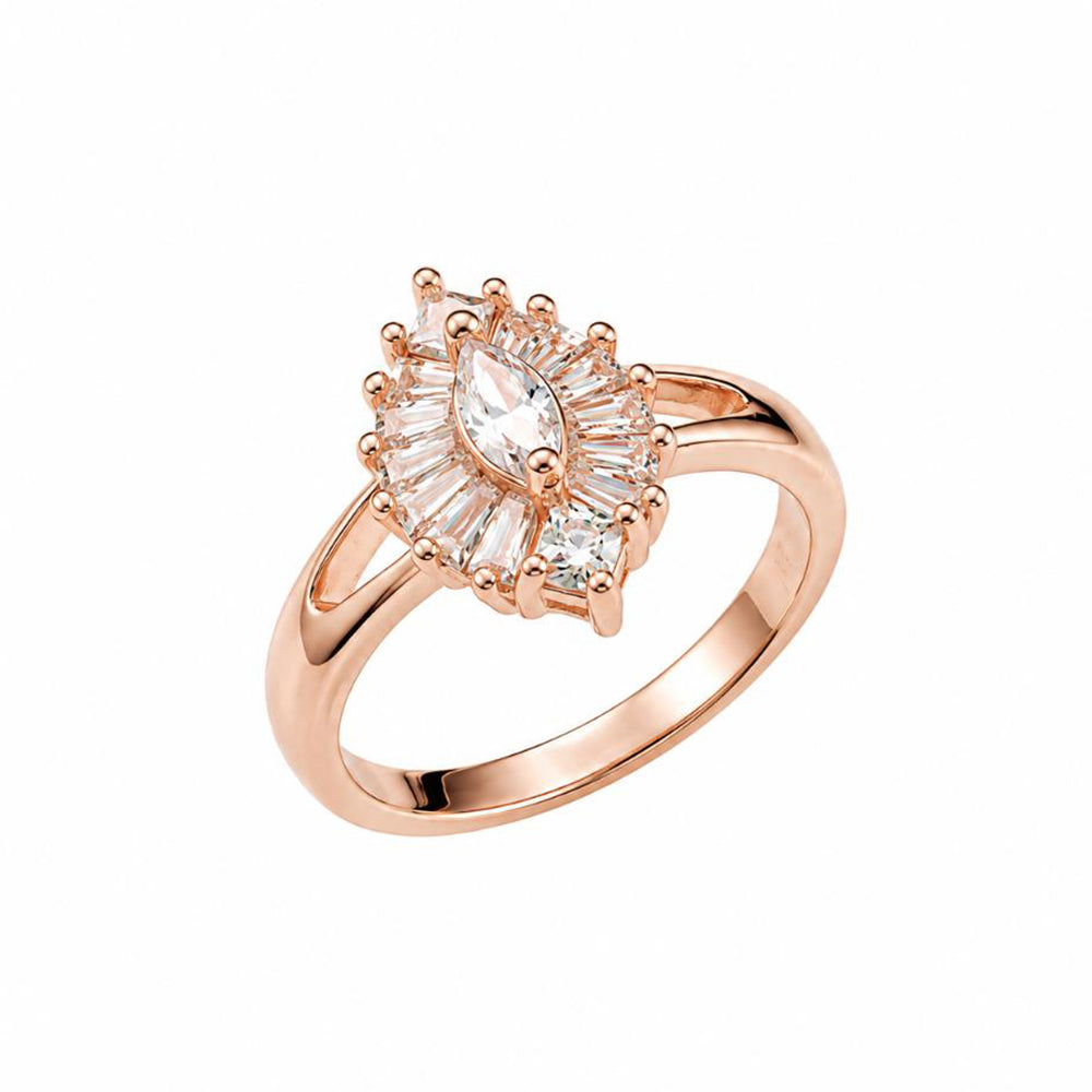 The99Jewel Rose Gold Plated American Diamond and Brass Adjustable Ring