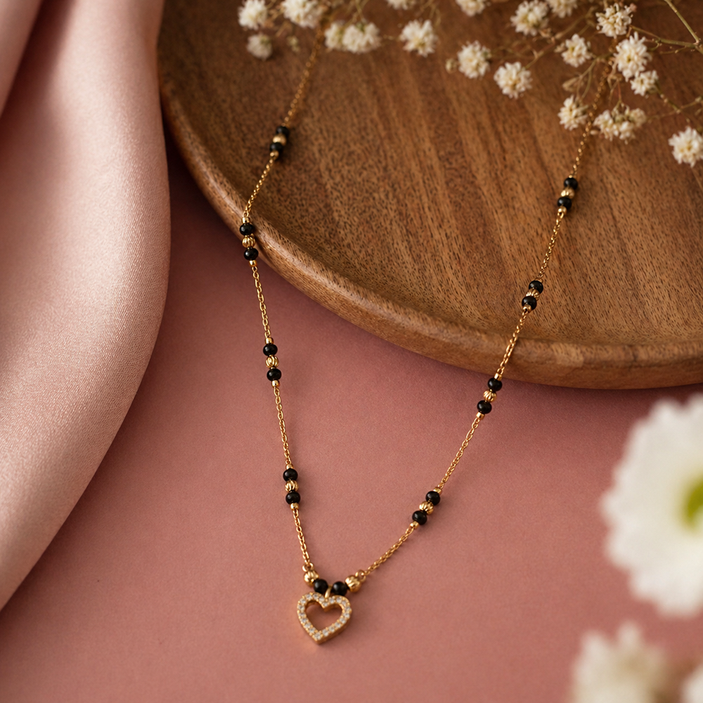 The99Jewel Heart Shape Charms Trendy Mangalsutra For Women