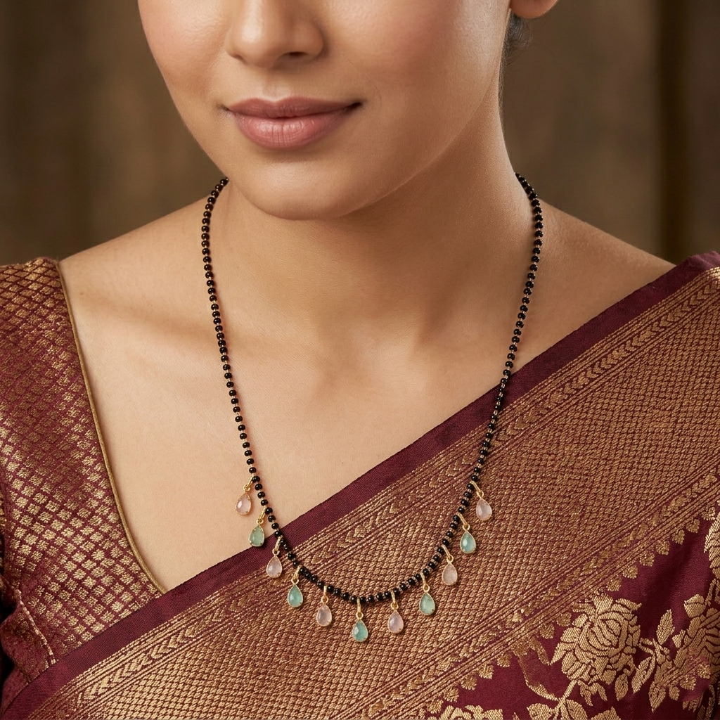 The99Jewel Teardrop Charms Trendy Mangalsutra For Women