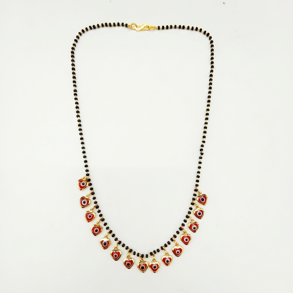 The99Jewel Red Evil Eye Heart Shape Charms Trendy Mangalsutra For Women