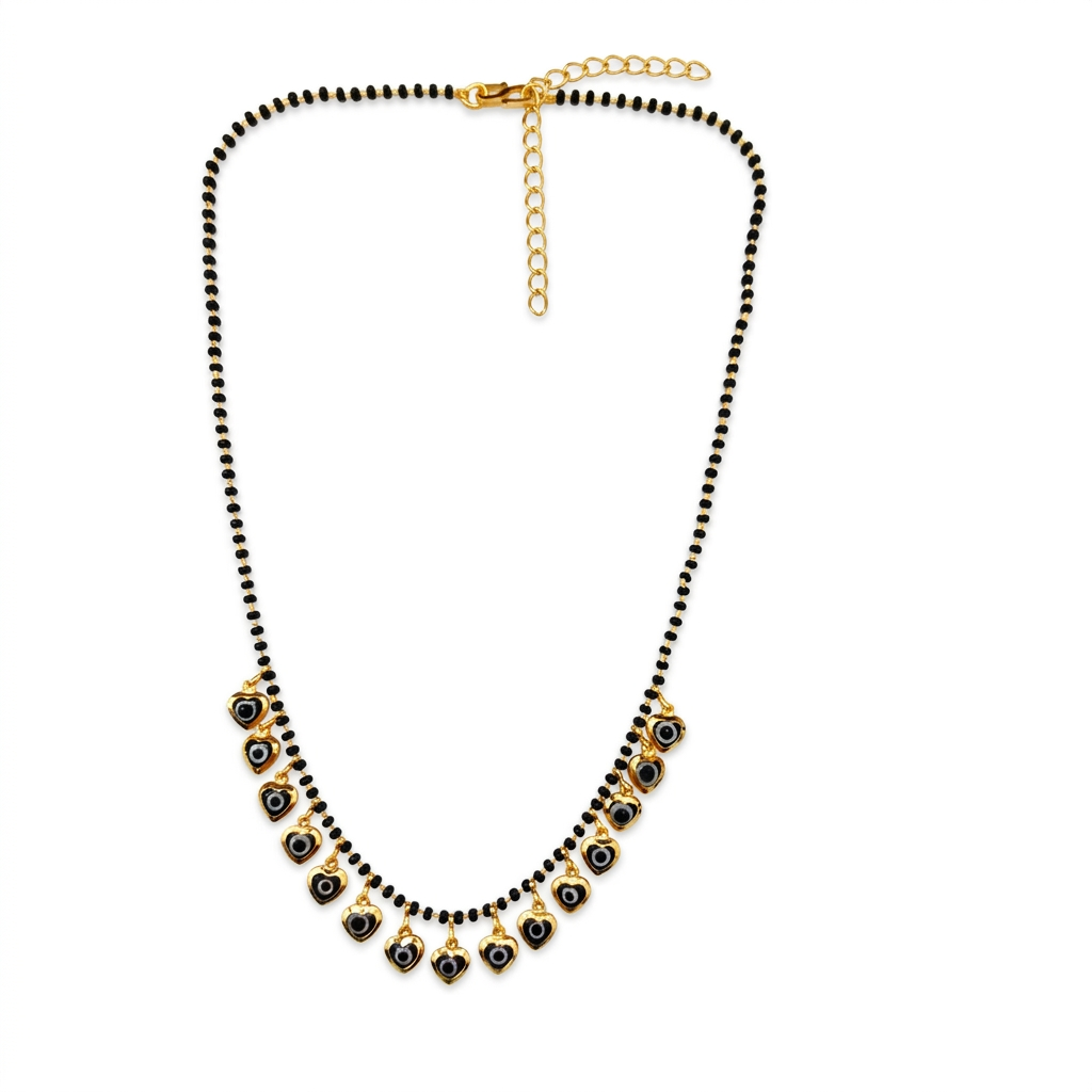The99Jewel Evil Eye Heart Shape Charms Trendy Mangalsutra For Women
