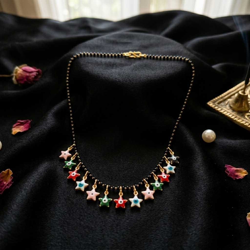The99Jewel Evil Eye Star Shape Charms Trendy Mangalsutra For Women