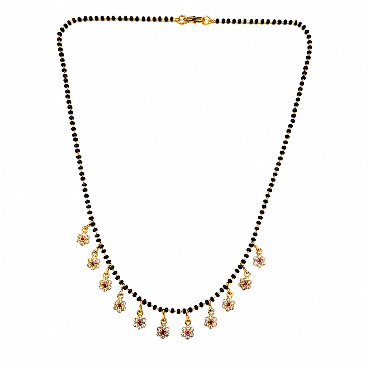 The99Jewel American Diamond Floral Charms Trendy Mangalsutra For Women
