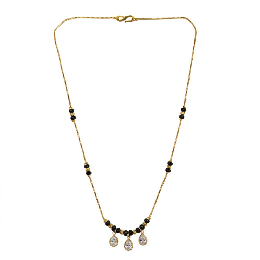 The99Jewel Classic Gold-Plated Mangalsutra with Sparkling Crystal Charms