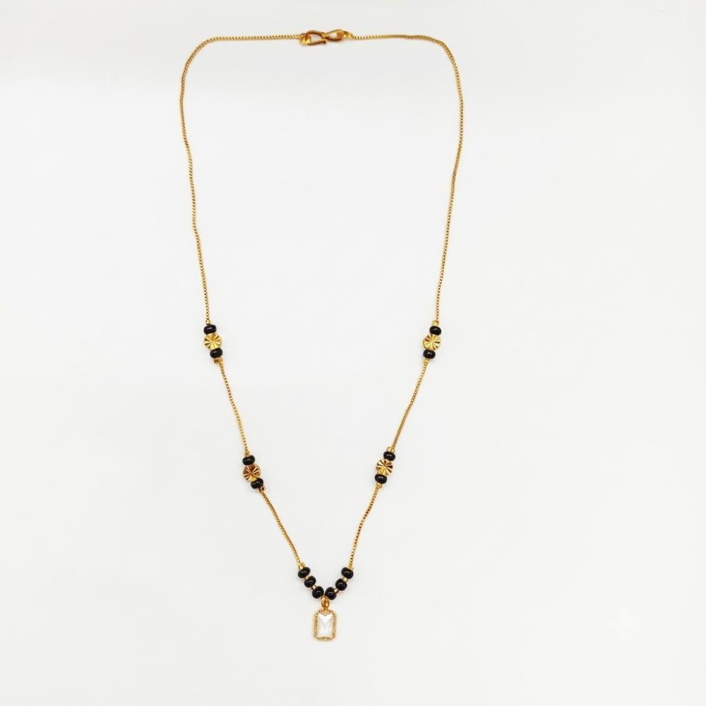 The99Jewel Classic Gold-Plated Mangalsutra with Sparkling Crystal Charms