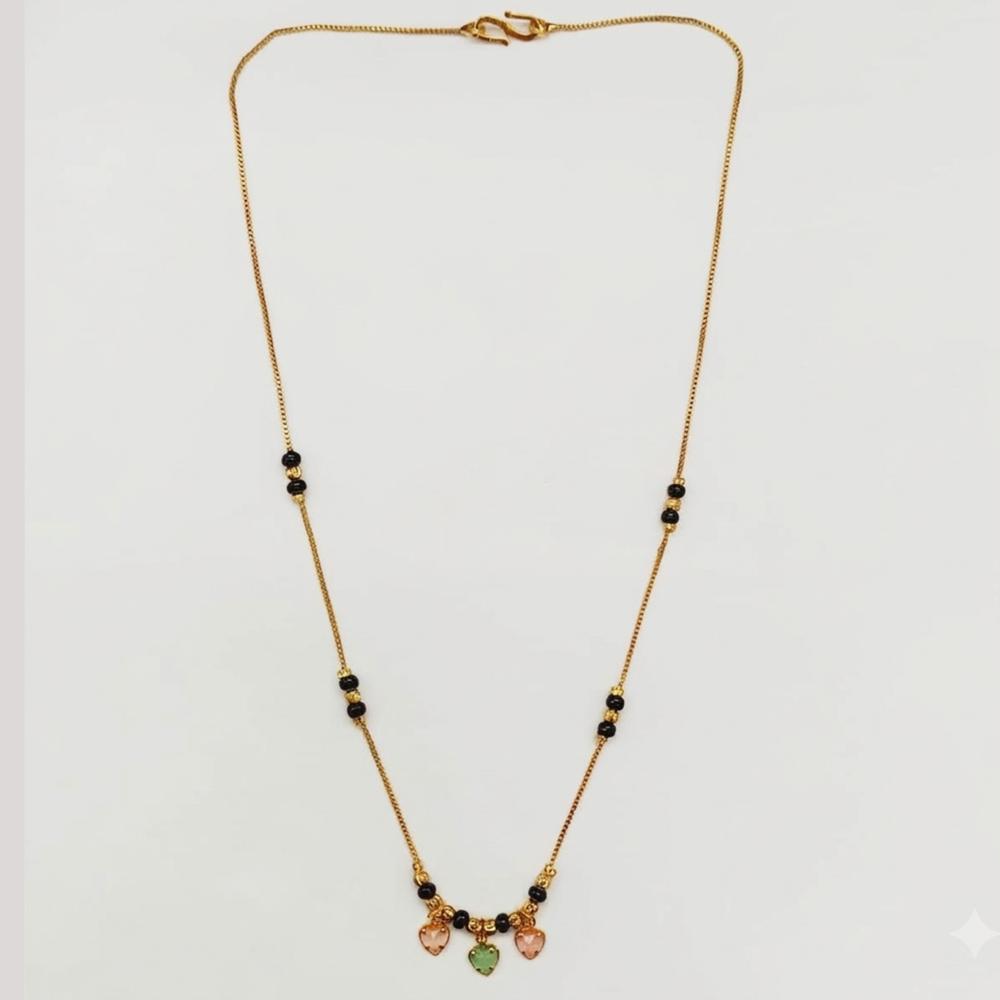The99Jewel Classic Gold-Plated Mangalsutra with Sparkling Crystal Charms