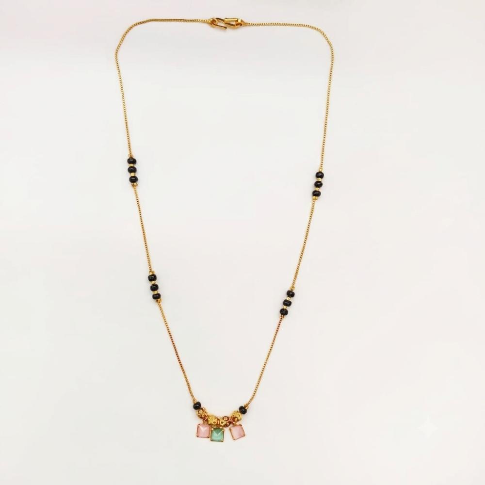 The99Jewel Classic Gold-Plated Mangalsutra with Sparkling Crystal Charms
