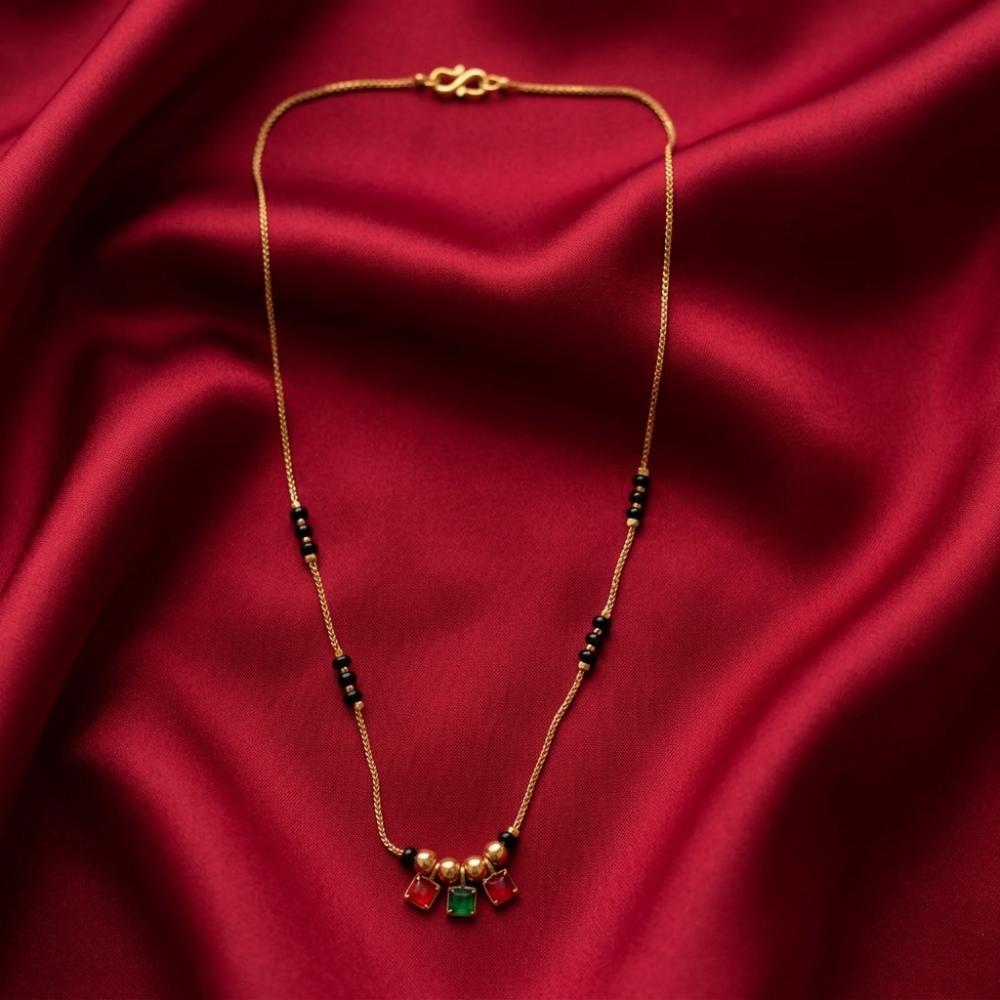 The99Jewel Classic Gold-Plated Mangalsutra with Sparkling Crystal Charms