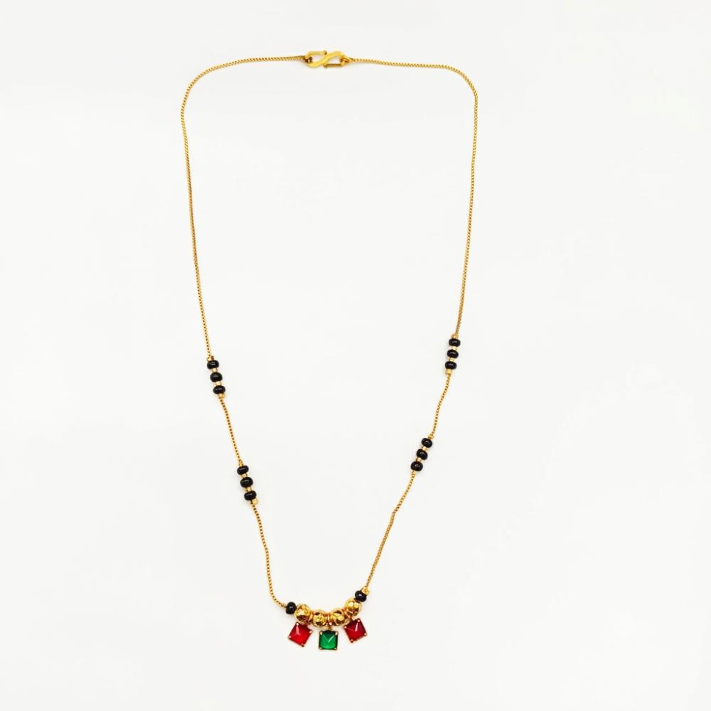 The99Jewel Classic Gold-Plated Mangalsutra with Sparkling Crystal Charms