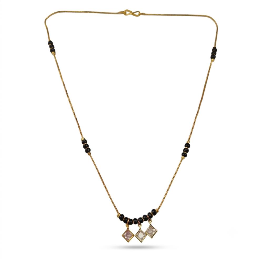 The99Jewel Classic Gold-Plated Mangalsutra with Sparkling Crystal Charms