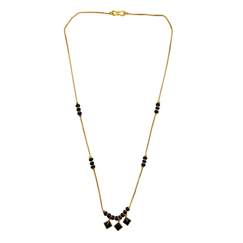 The99Jewel Classic Gold-Plated Mangalsutra with Sparkling Crystal Charms