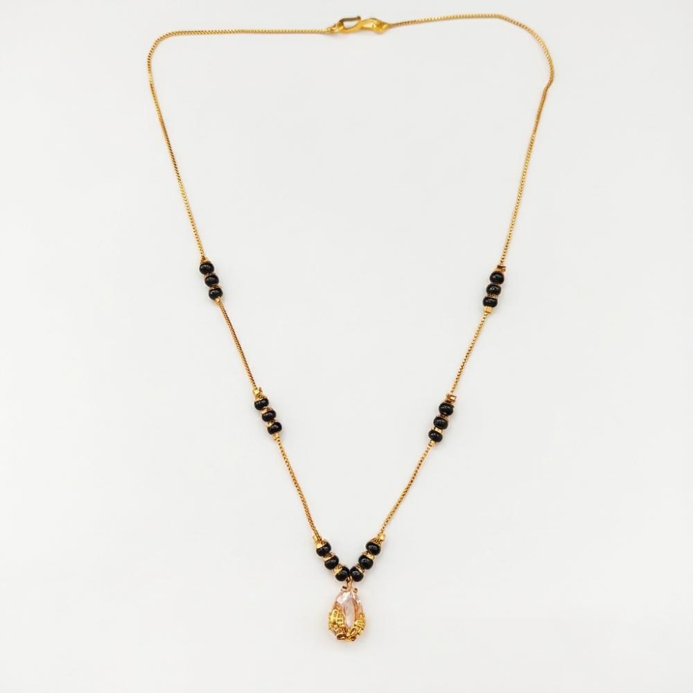 The99Jewel Classic Gold-Plated Mangalsutra with Sparkling Crystal Charms