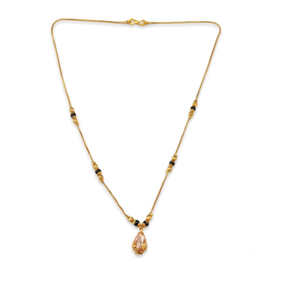 The99Jewel Classic Gold-Plated Mangalsutra with Sparkling Crystal Charms