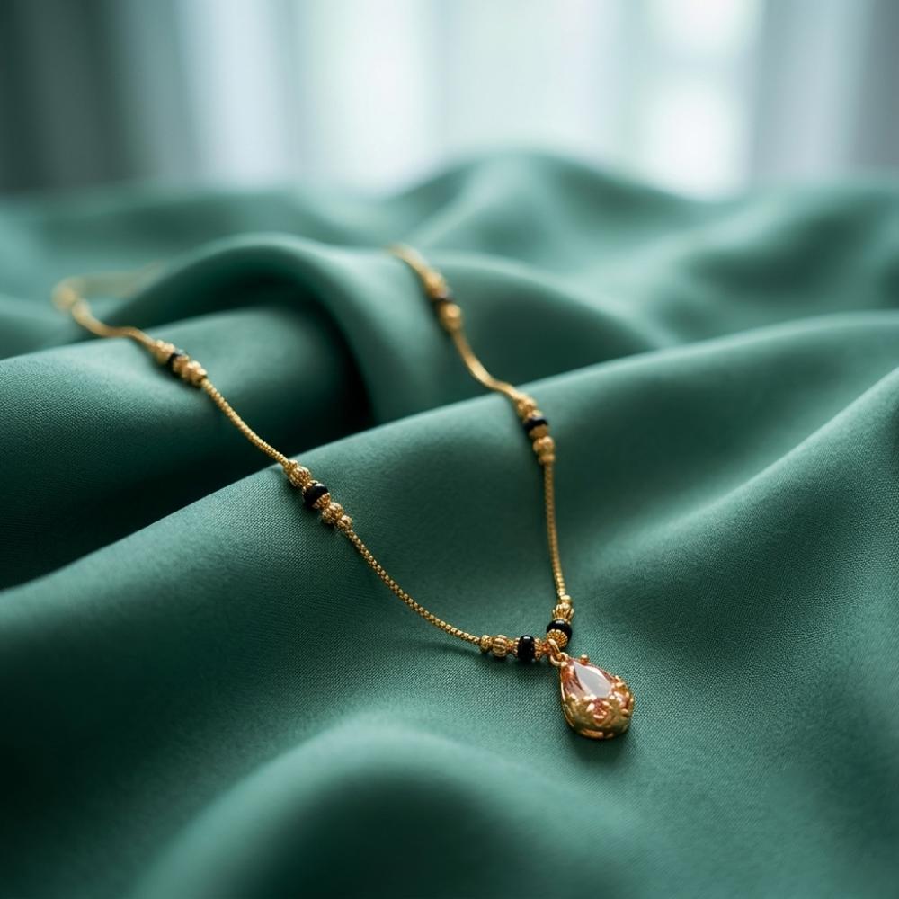 The99Jewel Classic Gold-Plated Mangalsutra with Sparkling Crystal Charms