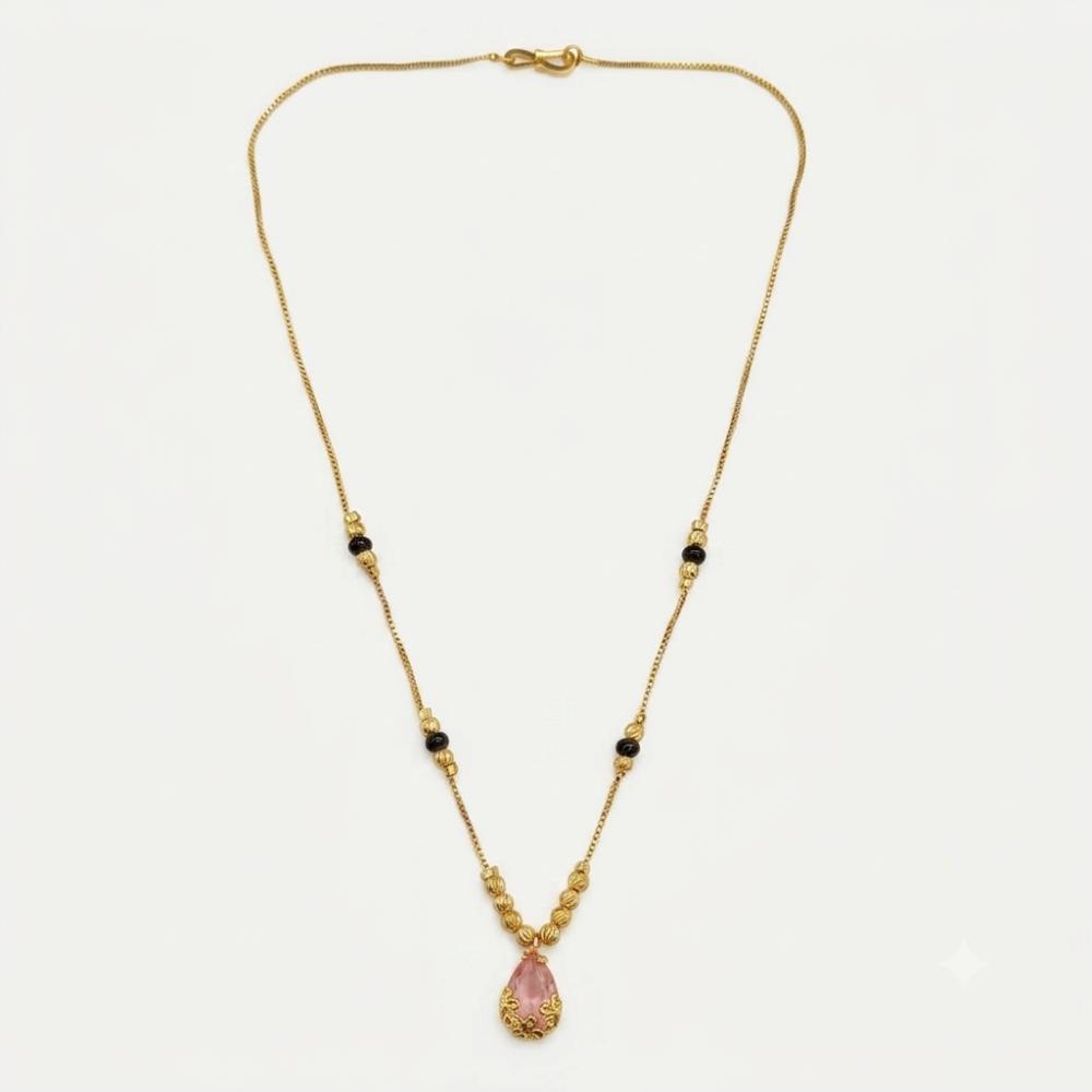The99Jewel Classic Gold-Plated Mangalsutra with Sparkling Crystal Charms