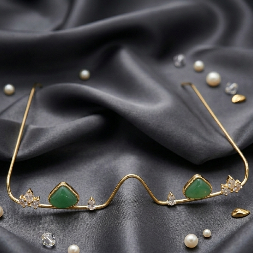 The99Jewel Pota Stone Luxury Inspired Facelets Jewellery Bridal Face Frame