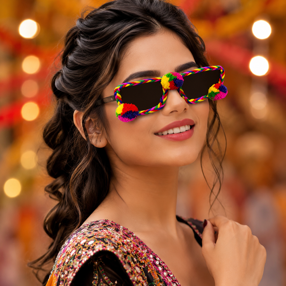 The99Jewel Navratri Special Handmade Sunglasses for Women & Girls Stylish Garba Night Accessory