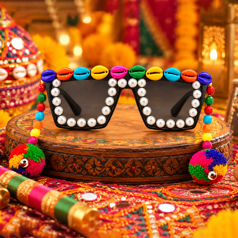 The99Jewel Navratri Special Handmade Sunglasses for Women & Girls Stylish Garba Night Accessory