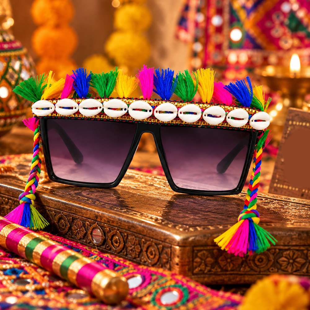 The99Jewel Navratri Special Handmade Sunglasses for Women & Girls Stylish Garba Night Accessory