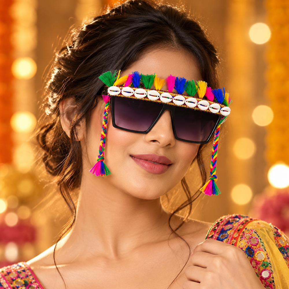 The99Jewel Navratri Special Handmade Sunglasses for Women & Girls Stylish Garba Night Accessory